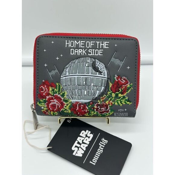 Loungefly Star Wars Death Star Cross Stitch Small Zip Wallet - Picture 1 of 3